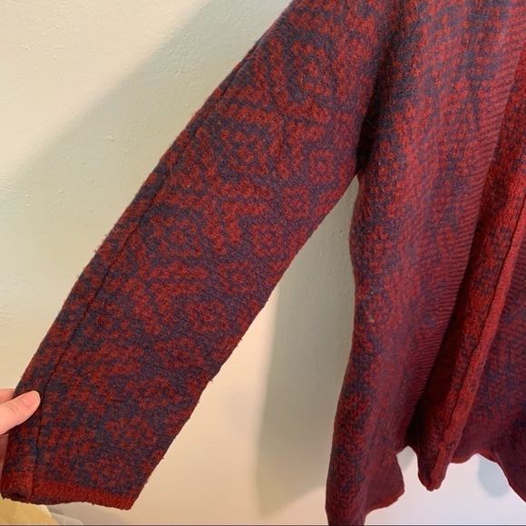 Old Navy Heavy Cardigan Coat Table Wine Red Blue - Picture 8 of 14